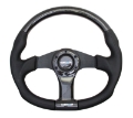 Picture of NRG Carbon Fiber Steering Wheel 350mm Oval Shape Black w-Leather Trim