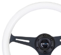 Picture of NRG Classic Wood Grain Steering Wheel 350mm Glow-N-The-Dark Green Grip w-Black 3-Spoke Center