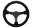 Picture of NRG Reinforced Steering Wheel 350mm - 3in- Deep Blk Suede-Silver BBall Stitch w-5mm Mt- Blk Spokes
