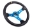 Picture of NRG Reinforced Steering Wheel 350mm - 3in- Deep Blk Leather w-Blue Cutout Spoke & Single Yellow CM