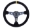 Picture of NRG Reinforced Steering Wheel 350mm - 3in- Deep Blk Suede w-Circle Cut Spokes & Single Yellow CM