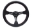 Picture of NRG Reinforced Steering Wheel 350mm - 3in- Deep Black Leather-Red Stitch & Blk 3-Spoke w-Slits