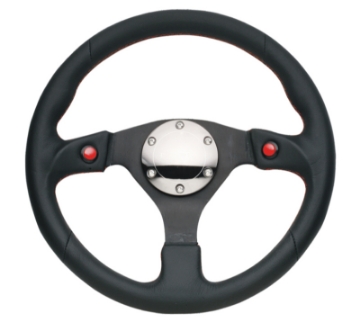 Picture of NRG Reinforced Steering Wheel 320mm Blk Leather w-Dual Buttons