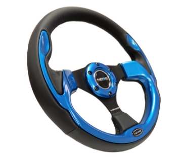 Picture of NRG Reinforced Steering Wheel 320mm Blk w-Blue Trim