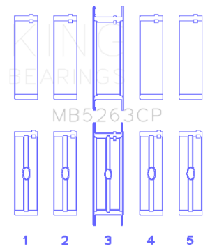Picture of King Engine Bearings 00-03 Ford F-650-F-750 T444E Size STD Crankshaft Main Bearing Set