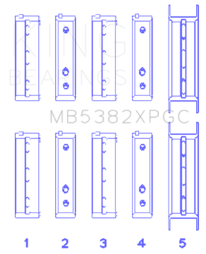 Picture of King Subaru EJ20-EJ22-EJ25 Including Turbo pMaxKote Performance Main Bearing Set - Size +-026mm