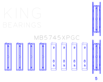 Picture of King Engine Bearings Subaru FA20-Toyota 4U-GSE pMaxKote Performance Main Bearing Set - Size STD