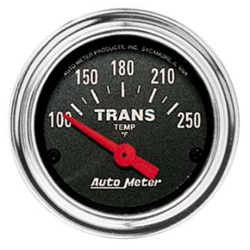 Picture of Autometer Traditional Chrome 2-1-16in 100-250 Degree F Electric Transmission Temperature Gauge