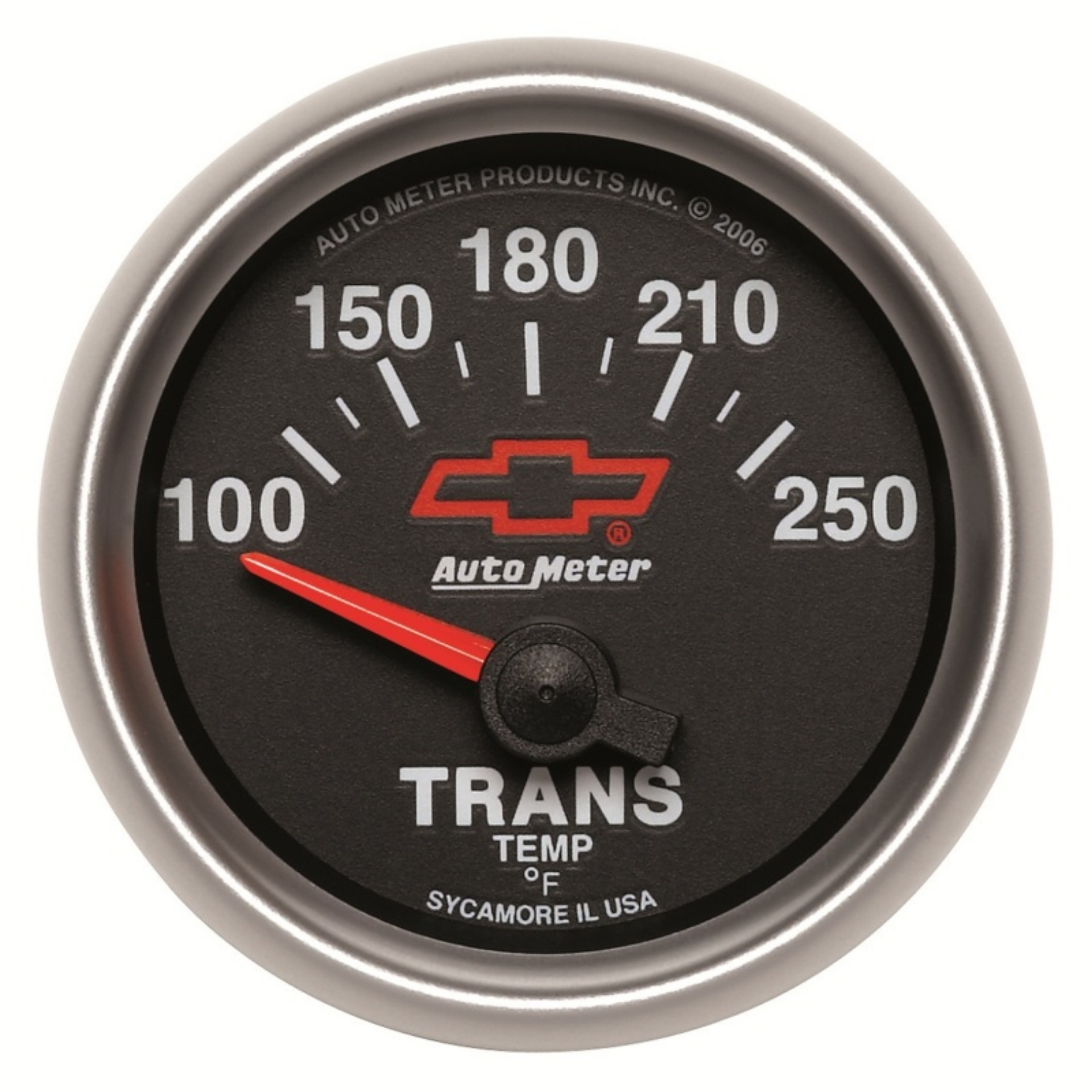Picture of Autometer GM Bowtie Black 2-1-16in 100-250 Degree F Electronic Transmission Temperature Gauge