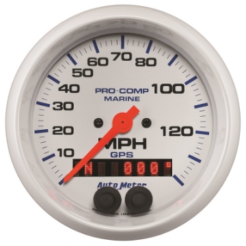 Picture of Autometer Gauge GPS Speedometer 3-3-8in 140 MPH Marine White Gauge