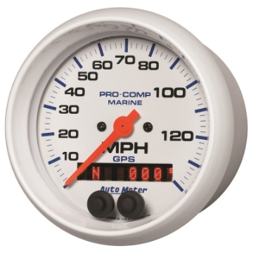 Picture of Autometer Gauge GPS Speedometer 3-3-8in 140 MPH Marine White Gauge