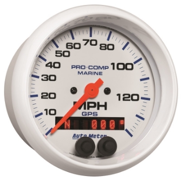 Picture of Autometer Gauge GPS Speedometer 3-3-8in 140 MPH Marine White Gauge