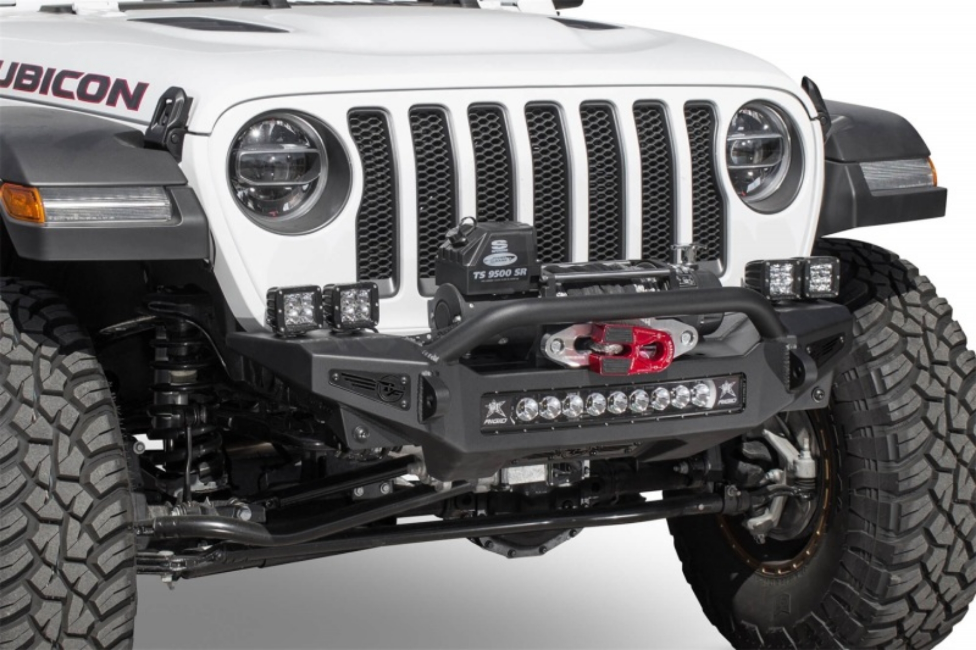 Picture of Addictive Desert Designs 2018 Jeep Wrangler JL Rock Fighter Front Bumper w- Low Profile Top Hoop