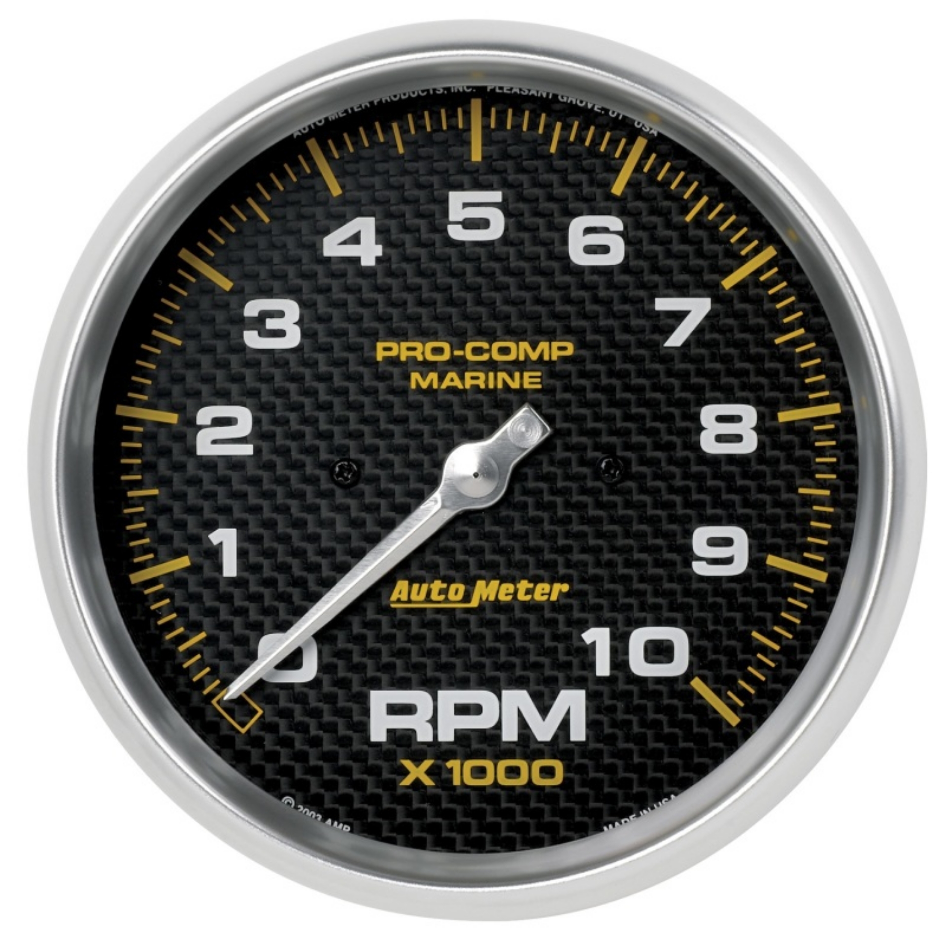 Picture of Autometer Marine Carbon Fiber 5in 10K RPM In-Dash Tachometer Gauge