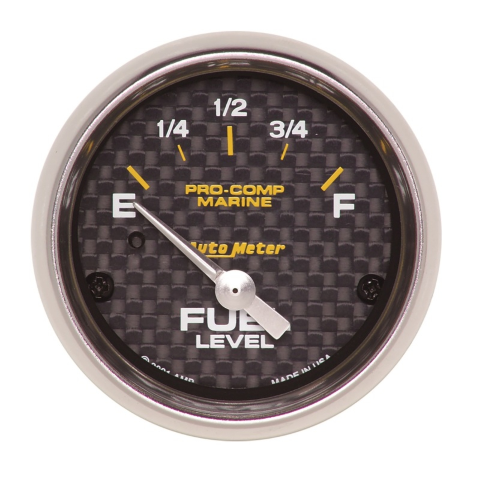 Picture of Autometer Marine Carbon Fiber 2-1-16in 240-33 Ohms Electric Fuel Level Gauge