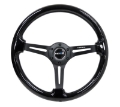 Picture of NRG Reinforced Steering Wheel 350mm - 3in- Deep Blk Wood w-Blk Matte Spoke-Black Center Mark