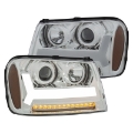 Picture of ANZO 2006-2009 Chevrolet Trailblazer Projector Headlights w- Plank Style Design Chrome w- Amber