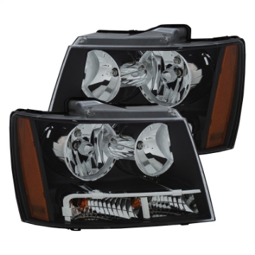 Picture of ANZO 2007-2014 Chevrolet Tahoe-Suburban Crystal Headlights Black