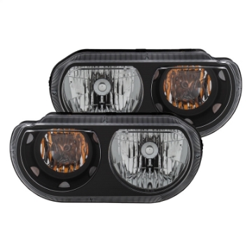 Picture of ANZO 2008-2014 Dodge Challenger Crystal Headlights Black