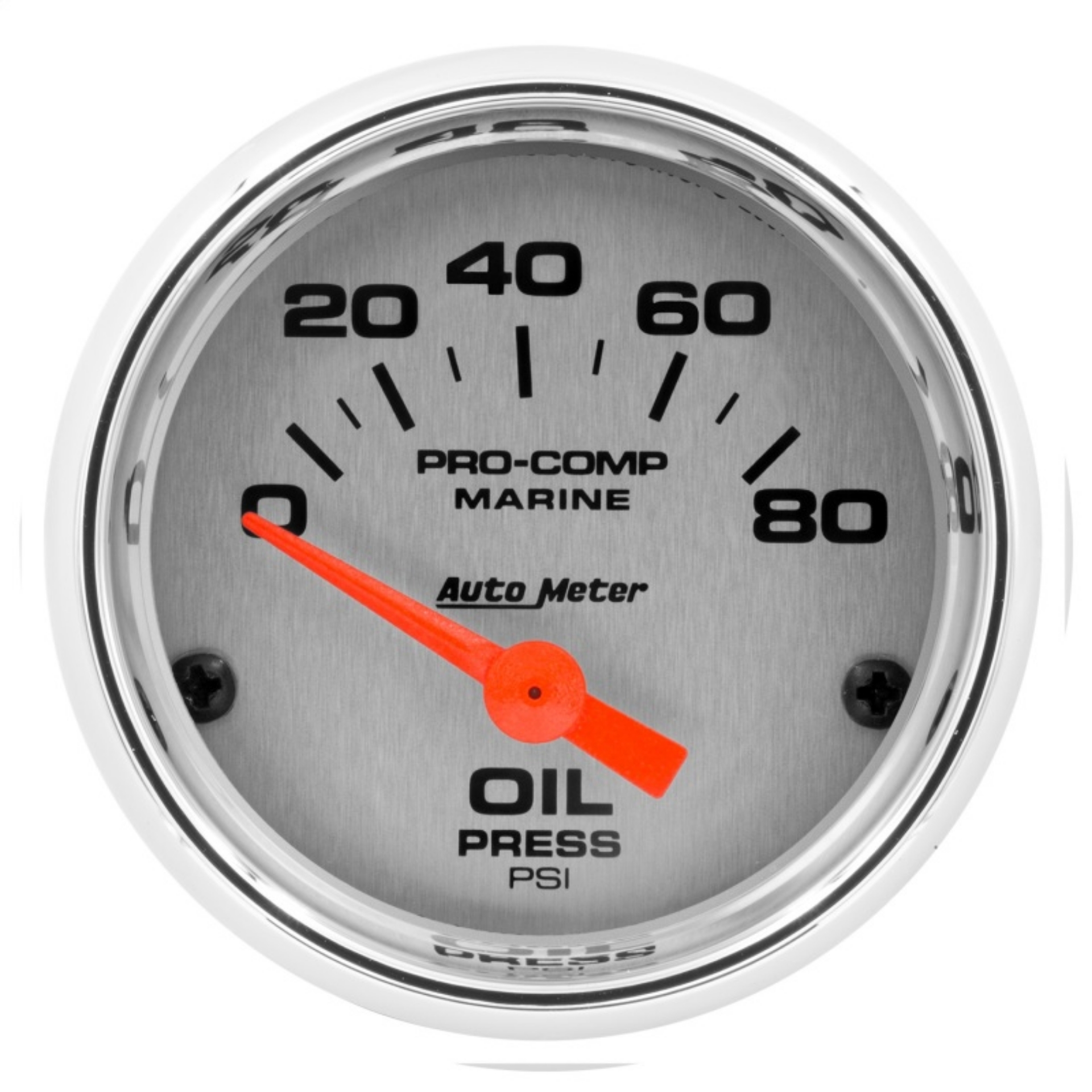 Picture of Autometer Marine Chrome Ultra-Lite 2-1-16in 80PSI Electric Oil Pressure Gauge