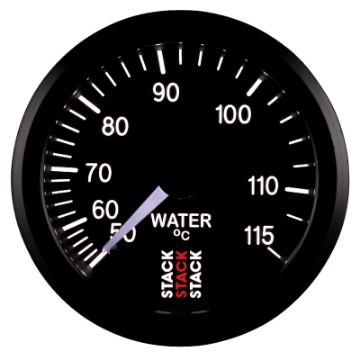 Picture of Autometer Stack Instruments 52mm 50-115 Celsius 3-8 BSPT M Mechanical Water Temp Gauge - Black