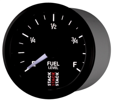 Picture of Autometer Stack Instruments 52mm 0-280 Ohm Programmable Pro Stepper Motor Fuel Level Gauge - Black