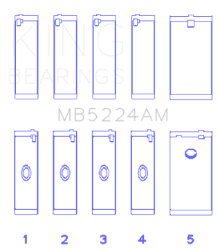 Picture of King Engine Bearings General Motors 400CI 6-6L V8 OHV Crankshaft Main Bearing Set Set of 5