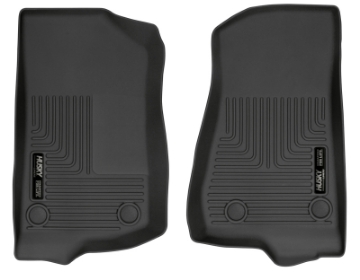 Picture of Husky Liners 19-24 Jeep Wrangler JL-JLU WeatherBeater Front Row Black Floor Liners