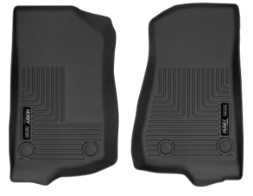 Picture of Husky Liners 19-24 Jeep Wrangler JL-JLU WeatherBeater Front Row Black Floor Liners