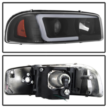 Picture of Spyder GMC Sierra 1500-2500-3500 99-06 V2 Projector Headlights - DRL - Black PRO-YD-CDE00V2-LB-BK