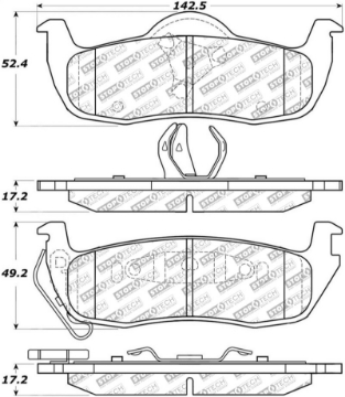 Picture of StopTech 05-10 Jeep Grand Cherokee Street Select Rear Brake Pads