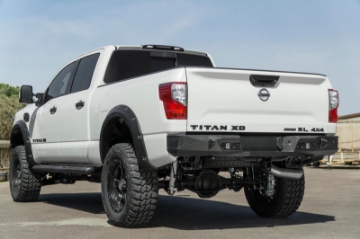 Picture of Addictive Desert Designs 16-18 Nissan Titan XD Stealth Fighter Rear Bumper w- Backup Sensor Cutout
