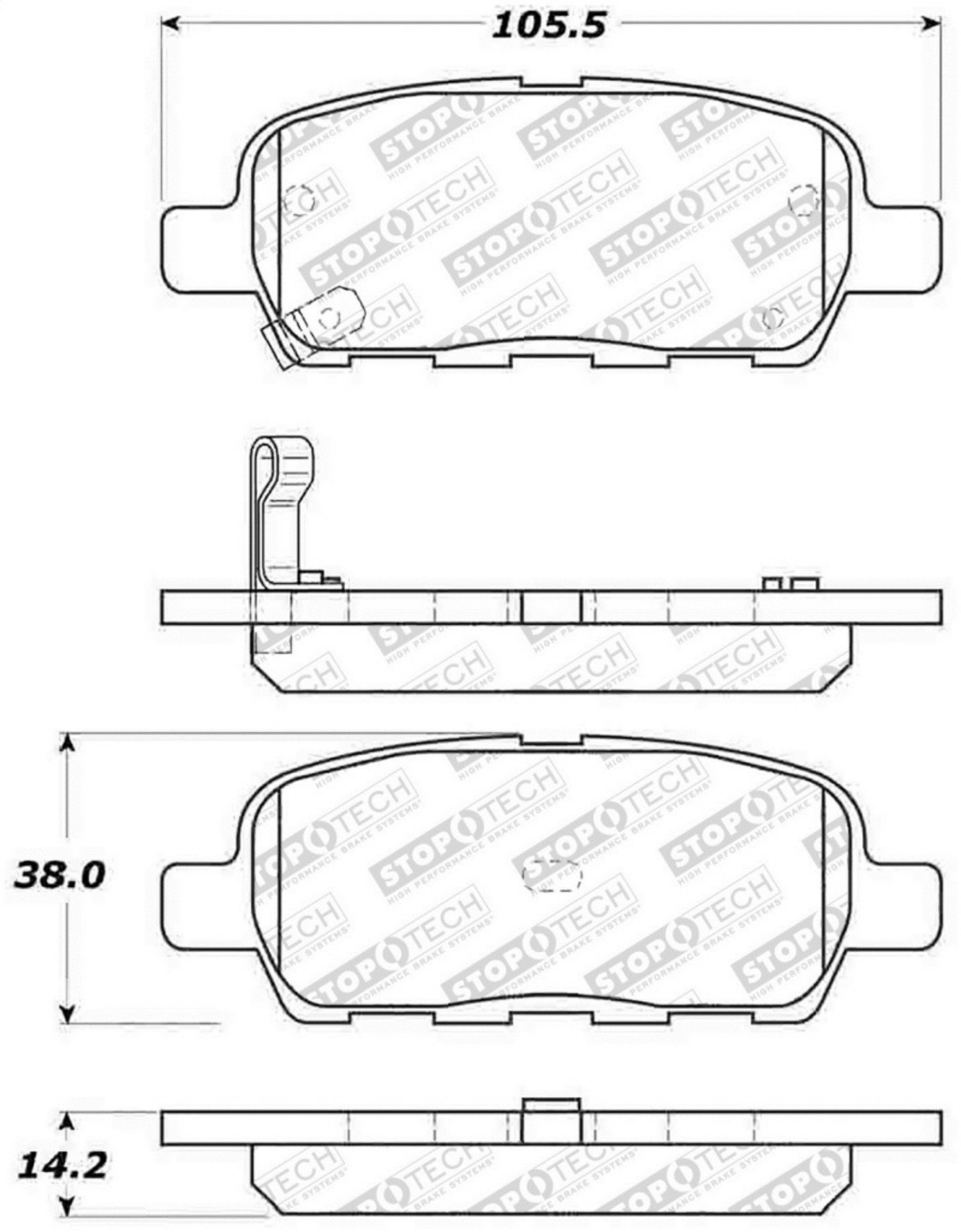 Picture of StopTech Street Select 03-12 Infiniti FX35 Rear Brake Pads