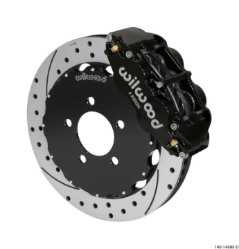 Picture of Wilwood Narrow Superlite 6R Front Big Brake Kit 12-88in Drilled Black 05-11 Ford Crown Victoria