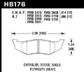 Picture of Hawk Chrysler - Dodge - Plymouth Blue 9012 Rear Race Brake Pads