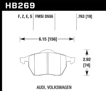 Picture of Hawk 96-02 Audi A4 Quattro - 95-01 Audi A6 Quattro Blue 9012 Race Front Brake Pads