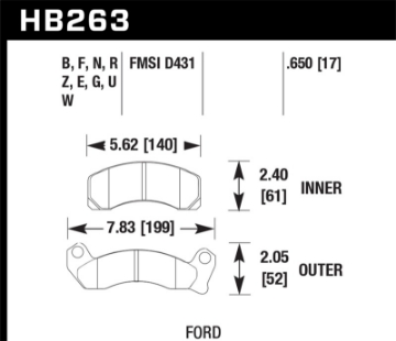 Picture of Hawk 87-93 Ford Mustang GT-LX DTC-30 Race Front Brake Pads