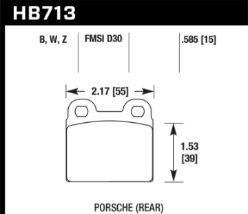 Picture of Hawk 65-69 Porsche 911-912 DTC-30 Race Rear Brake Pads