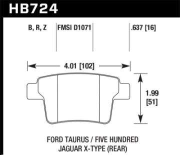 Picture of Hawk 05-07 Ford Five Hundred - 08-09 Ford Taurus HPS 5-0 Street Rear Brake Pads