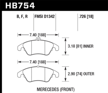 Picture of Hawk 08-15 Mercedes-Benz C350 - 10-15 Mercedes-Benz E350 HPS 5-0 Street Front Brake Pads