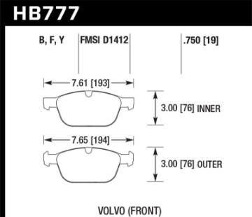 Picture of Hawk 10-15 Volvo XC60 - 03-14 Volvo XC90 w- 328mm Rotors HPS 5-0 Street Front Brake Pads