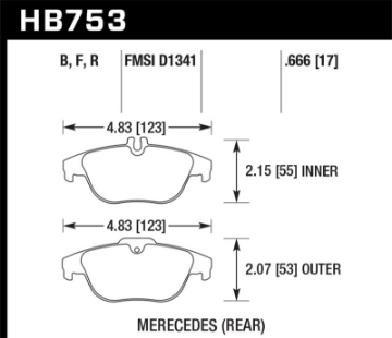 Picture of Hawk 12-15 Mercedes-Benz C250 - 08-15 Mercedes-Benz C300-C350 HPS 5-0 Rear Brake Pads