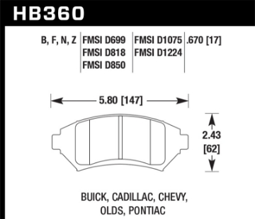 Picture of Hawk 97-08 Pontiac Grand Prix - 00-05 Chevrolet Monte Carlo LS-SS HPS 5-0 Street Front Brake Pads