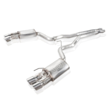 Picture of Stainless Works 2018+ Ford Mustang GT 3in Redline Series Catback X-Pipe w-Active Valves & Quad Tips