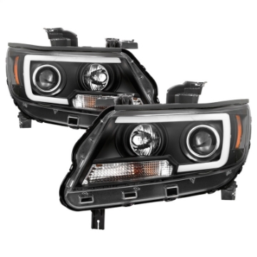 Picture of Spyder 15-17 Chevy Colorado Projector Headlights - Light Bar LED - Black PRO-YD-CCO15-LBDRL-BK