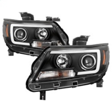 Picture of Spyder 15-17 Chevy Colorado Projector Headlights - Light Bar LED - Black PRO-YD-CCO15-LBDRL-BK