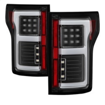 Picture of Spyder 15-18 Ford F-150 Light Bar LED Tail Lights w-Blind Spot - Black ALT-YD-FF15015BS-LBLED-BK