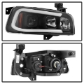 Picture of Spyder Dodge Charger 06-10 Projector Headlights - LED Light Bar - Black PRO-YD-DCH05V2-LB-BK