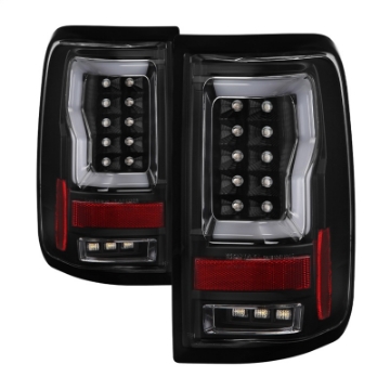 Picture of Spyder 04-08 Ford F-150 Projector Tail Lights - Light Bar DRL LED - Black ALT-YD-FF15004V2-LBLED-BK
