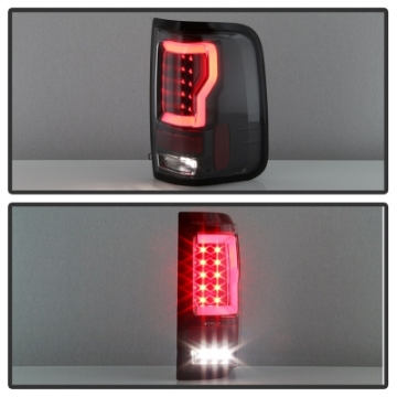 Picture of Spyder 04-08 Ford F-150 Projector Tail Lights - Light Bar DRL LED - Black ALT-YD-FF15004V2-LBLED-BK